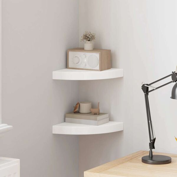 vidaXL Flytende vegghyller 2 stk hvit 25x25x3,8 cm MDF