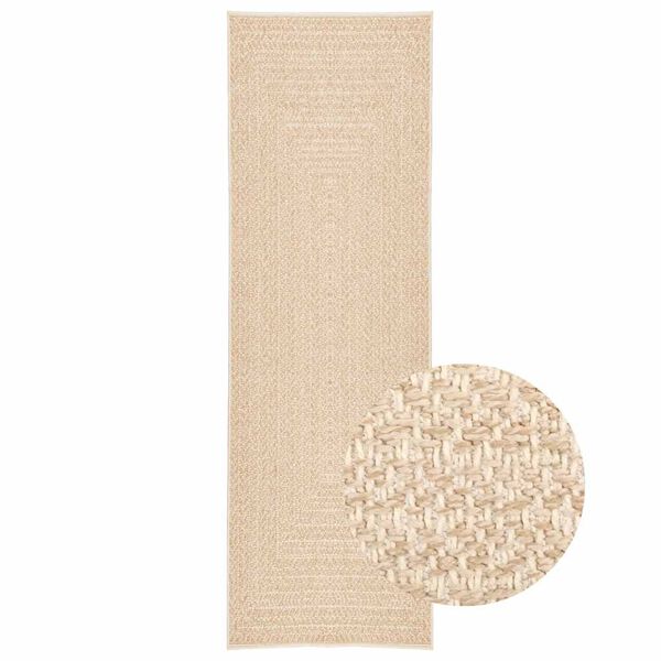 vidaXL Teppe ZIZUR beige 80x250 cm jute-utseende innend&oslash;rs og utend&oslash;rs
