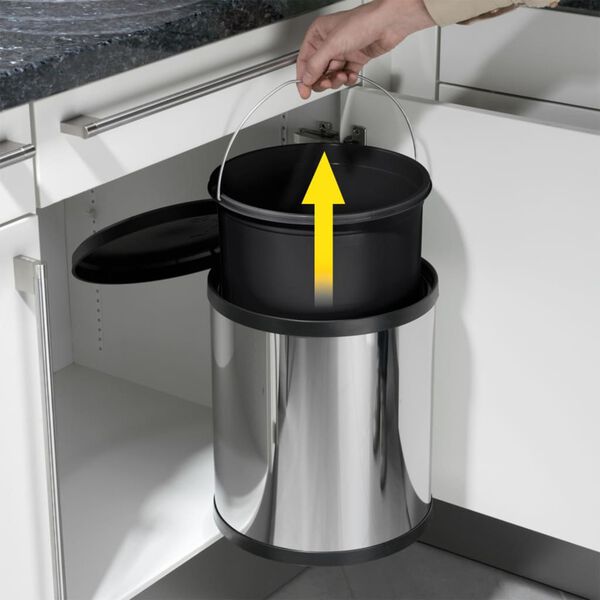 Hailo Skapboks Compact-Box størrelse M 15 L rustfritt stål 3555-101