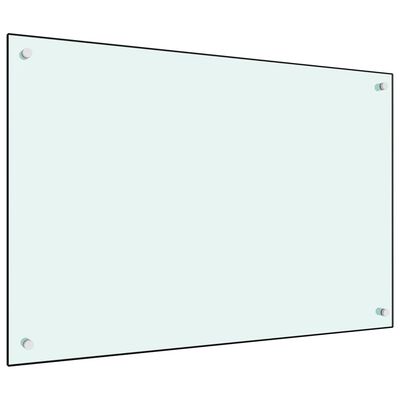vidaXL Kjøkkenplate hvit 90x60 cm herdet glass