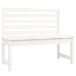 vidaXL Hagebenk hvit 109 cm heltre furu