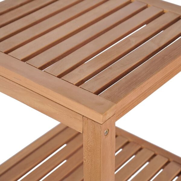 vidaXL Baderomshylle 4 etasjer heltre teak 42x42x165 cm