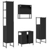 vidaXL Baderomsmøbler 4 stk svart konstruert tre
