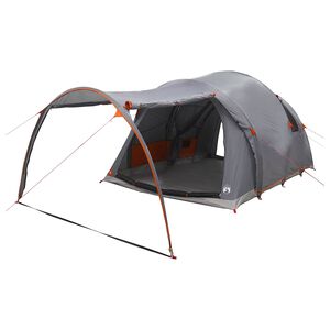 vidaXL Tunneltelt 370 x 275 x 210 cm Gr&aring; og Oransje Polyester og st&aring;l