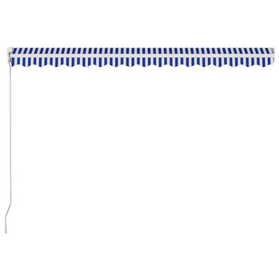 vidaXL Manuell uttrekkbar markise 450x300 cm blå og hvit