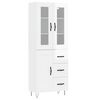 vidaXL Highboard h&oslash;yglans hvit 69,5x34x180 cm konstruert tre