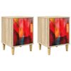vidaXL Nattbordskap HEESCH 2 stk. Sonoma eik 36 x 33 x 50 cm