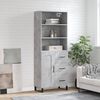 vidaXL Highboard betonggr&aring; 69,5x34x180 cm konstruert tre