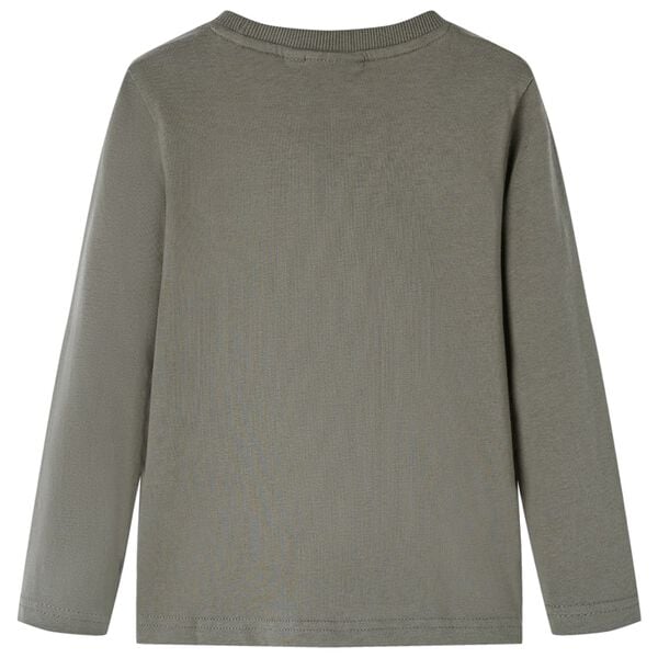 T-skjorte for barn med lange ermer kaki 116