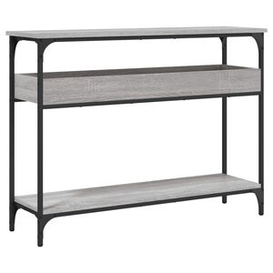 vidaXL Konsollbord med hylle gr&aring; sonoma 100x29x75 cm konstruert tre