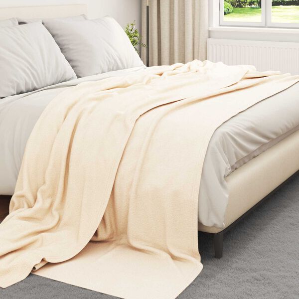 vidaXL Kastepledd 6 pcs Krem 270 x 240 cm Fleece