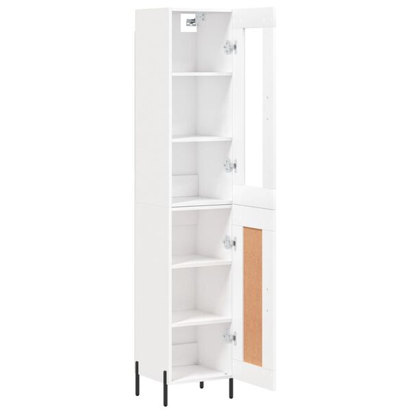 vidaXL Highboard hvit 34,5x34x180 cm konstruert tre