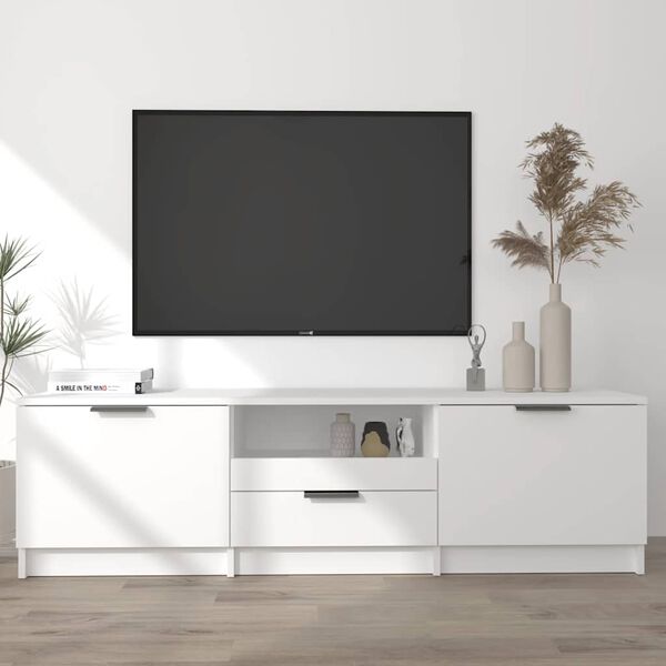 vidaXL TV-skap hvit 140x35x40 cm konstruert tre