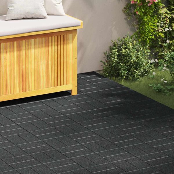 vidaXL Stepping Stone 6 pcs Svart 40,5 x 40,5 x 2 cm Gummi