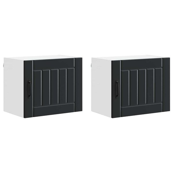 vidaXL Kj&oslash;kkenskap Lucca 2 pcs Svart 50 x 31 x 40 cm Konstruert tre