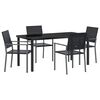 vidaXL Hage Spisegruppe 5 stk. Svart PE Rattan
