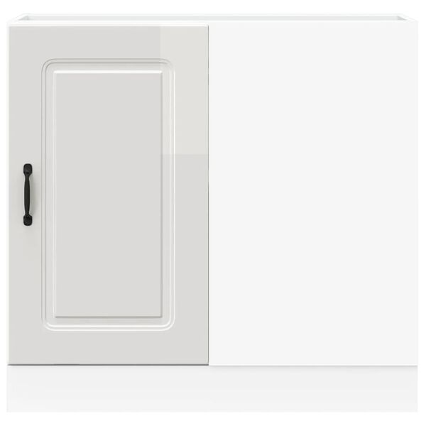 vidaXL Kj&oslash;kkenskap &laquo;Kalmar&raquo; h&oslash;yglans hvit konstruert tre