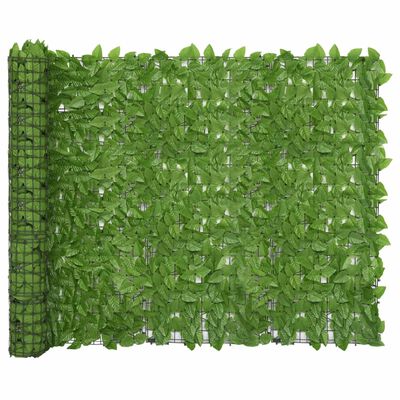 vidaXL Balkongskjerm med grønne blader 500x150 cm