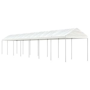 vidaXL Paviljong med tak hvit 15,61x2,28x2,69 m polyetylen