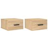 vidaXL Veggmontert nattbord 2 stk sonoma eik 35x35x20 cm