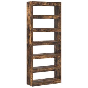 vidaXL Bokskap 6 niv&aring;er 80 x 30 x 198 cm Konstruert tre R&oslash;kt eik