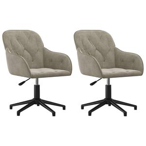 vidaXL Spisestuestol 2 stk. 55 x 59,5 x 77 cm Lysegr&aring; Fl&oslash;yel