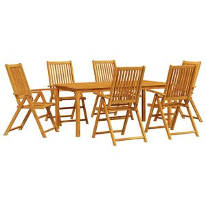 vidaXL Hage Spisegruppe 7 stk. Brun Solid akasietre
