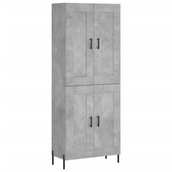 vidaXL Highboard betonggr&aring; 69,5x34x180 cm konstruert tre