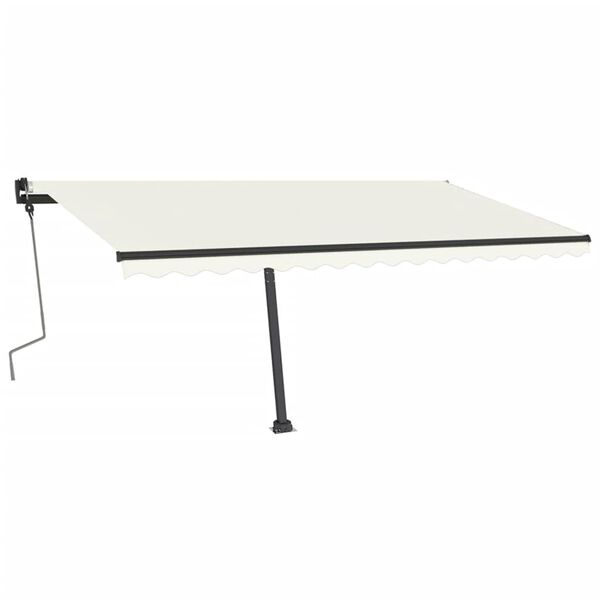 vidaXL Manuell uttrekkbar markise med LED 400x350 cm kremhvit