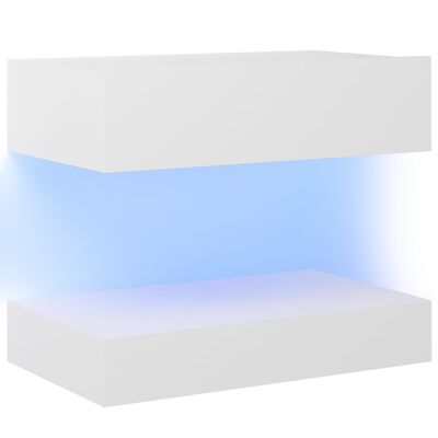 vidaXL TV-benk med LED-lys hvit 60x35 cm