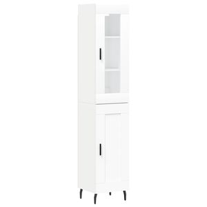 vidaXL Highboard hvit 34,5x34x180 cm konstruert tre
