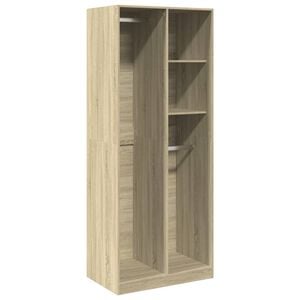 vidaXL Garderobe sonoma eik 80x50x200 cm konstruert tre