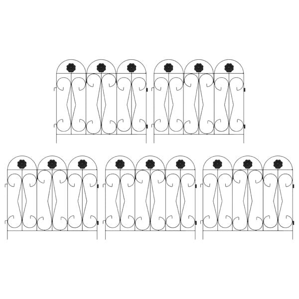 vidaXL Hage Hegning Espalier Svart 305,5 x 55,5 x 0,3 cm