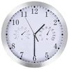 vidaXL Veggur med kvartsurverk hygrometer og termometer 30 cm hvit