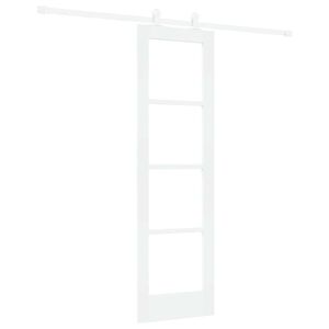 vidaXL Skyved&oslash;r ORKDAL Hvit 61 x 198,5 cm Massivt furutre og glass
