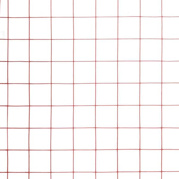 vidaXL Tr&aring;dgjerde kylling st&aring;l med PVC-belegg 25x1,5 m r&oslash;d