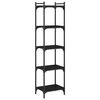 vidaXL Bokhylle 5 etasjer svart 40x30x154 cm konstruert tre