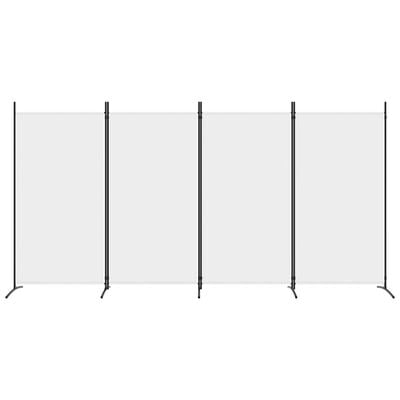 vidaXL Romdeler 4 paneler hvit 346x180 cm stoff