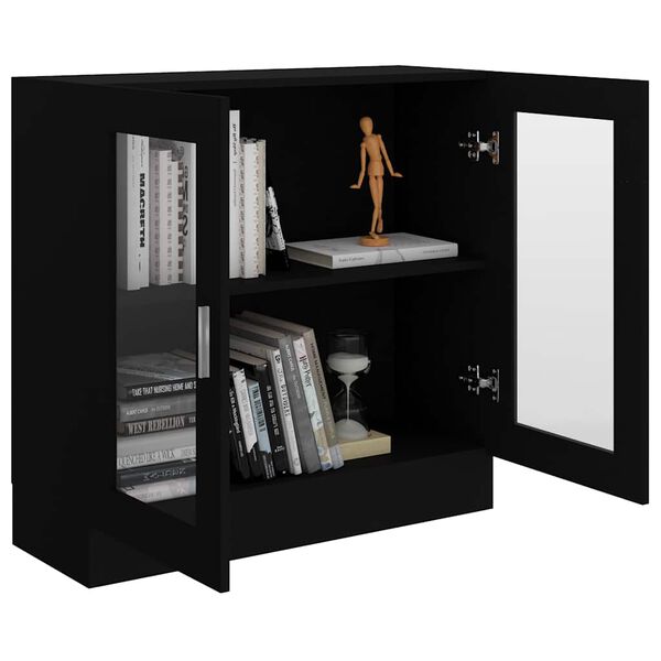 vidaXL Vitrine svart 82,5x30,5x80 cm konstruert tre