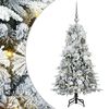 vidaXL Kunstig hengslet juletre Gr&oslash;nn og hvit 120 cm PE og PVC