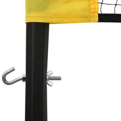 vidaXL Badmintonnett gul og svart 600x155 cm PE stoff