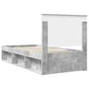 vidaXL Sengestamme med hodegjerde Betonggrå 100 x 200 cm Massiv furu