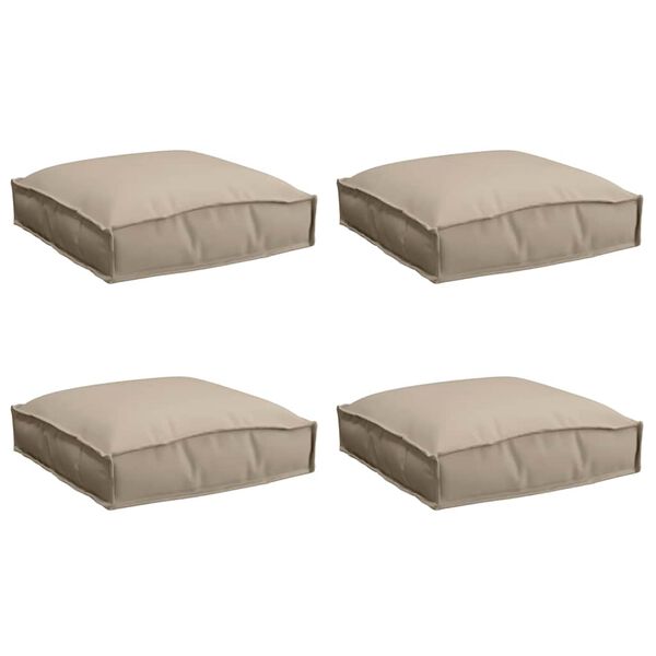 vidaXL Pallepute for sete 4 pcs Gråbrun 40 x 40 x 8 cm Oxford-stoff