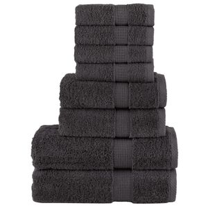 vidaXL Premium h&aring;ndklesett 8 deler SOLUND antrasitt 600 g/m2