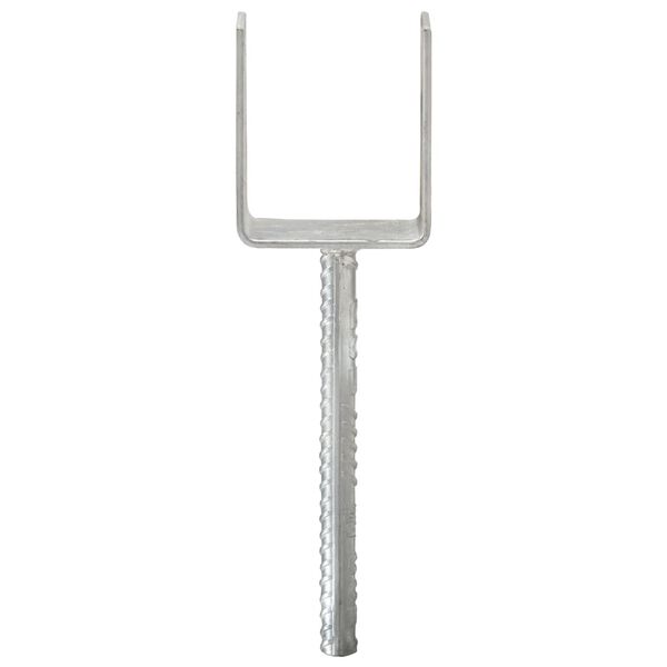 vidaXL Gjerdespyd 6 stk s&oslash;lv 8x6x30 cm galvanisert st&aring;l