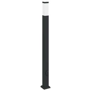 vidaXL Pullertlampe med stikkontakt 110 cm svart IP44