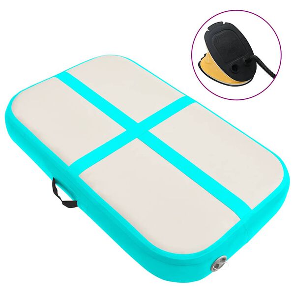 vidaXL Oppbl&aring;sbar gymnastikkmatte med pumpe 60x100x20 cm PVC gr&oslash;nn