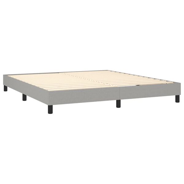 vidaXL Boxspring-sengeramme lysegrå 180x200 cm Super King stoff