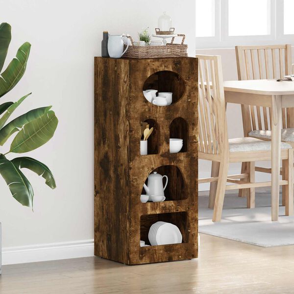 vidaXL Serviesskap R&oslash;kt eik 40 x 35 x 100,5 cm Konstruert tre