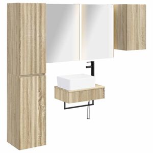 vidaXL Baderomsinnredningssett 5 pcs Sonoma eik